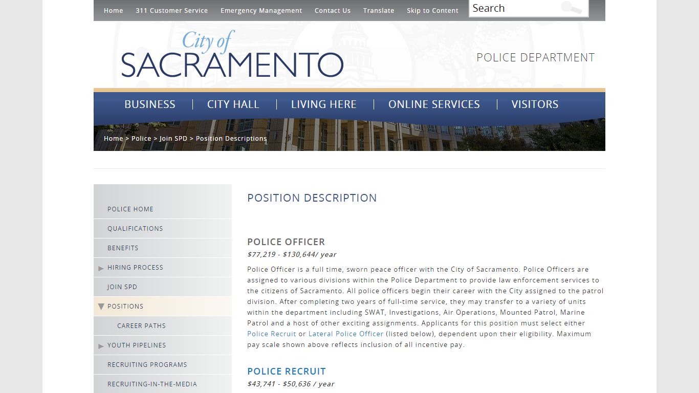 Position Descriptions - City of Sacramento